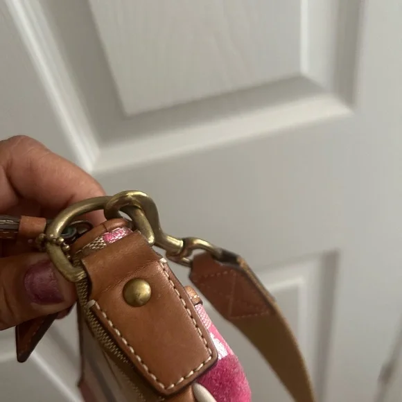 Coach Patchwork Crossbody Bag - Pink, Cream, Brown, Tan - Picture 9 of 11